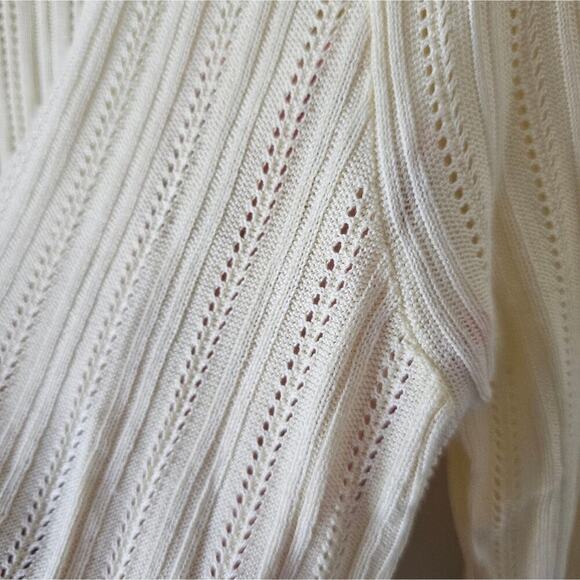 For Love & Lemons Rhea Pointelle Cardigan in Buttercup NWT - Picture 7 of 9